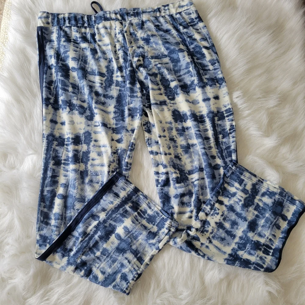 Lucky Brand Tie Dyed Joggers Lightweight Sweats Blue & White M NWOT - Picture 6 of 7